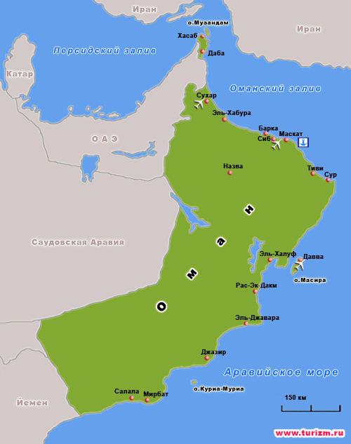Карта омана на карте мира