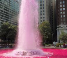 Розовый фонтан