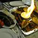 Мясной микс (55TL), баклажаны-гриль с бараниной (20 TL)