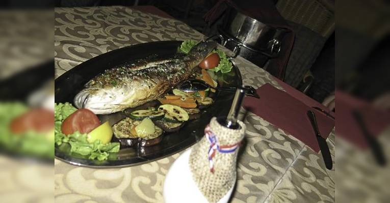 Fresh Sea Fish (1 kg) (grilled vegetables) Вкусно!