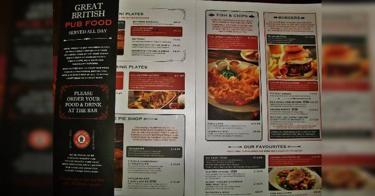 Стандартное меню / PUB FOOD