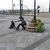 Girl With Her Dog Statue