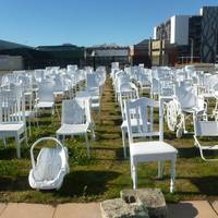 185 Empty White Chairs - Earthquake Memorial