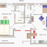 Apartment mit 1 Schlafzimmer 1.Etage links