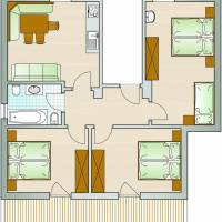 Three-Bedroom Apartment with Balcony