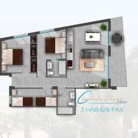 Three-Bedroom Apartment with Sea View (8 Adults)