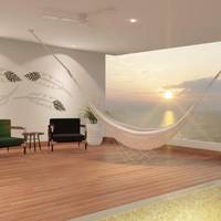 Mousai Junior Suite Two Double Beds South with Ocean View