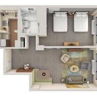 One-Bedroom Suite with Two Double Beds