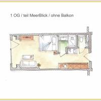 1 Room Apartment XL with partial Sea View