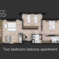 Two-Bedroom Apartment with Balcony