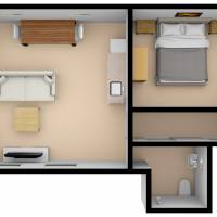 Apartment with kitchen