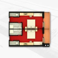 Two Connecting Double Rooms