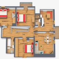 Three-Bedroom Apartment with Balcony
